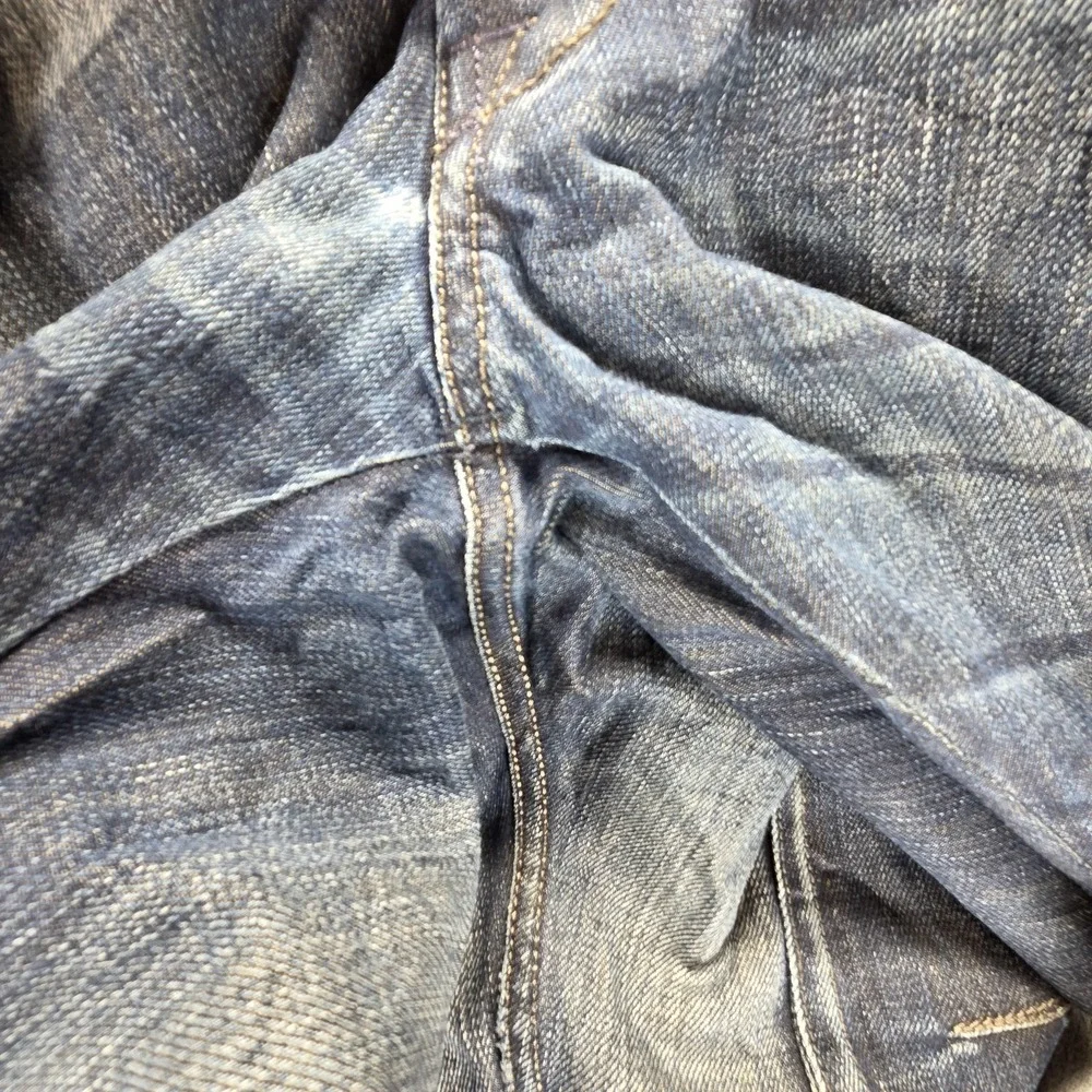 Diesel Jeans Mens 32x32 Blue Dughan Button Fly Made In Italy Altered Hem 008IW